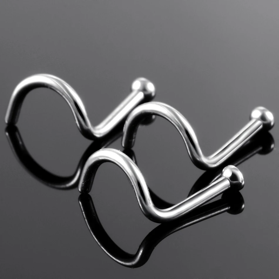 10 шт./лот стальное носоупорное кольцо для носа 2 мм ювелирный винт 20 г и 18 пирсинг