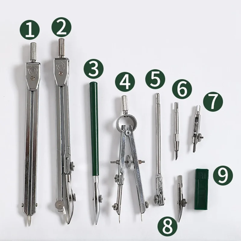 9 шт./компл. настоящий H4009 механический инструмент для рисования компасы девять