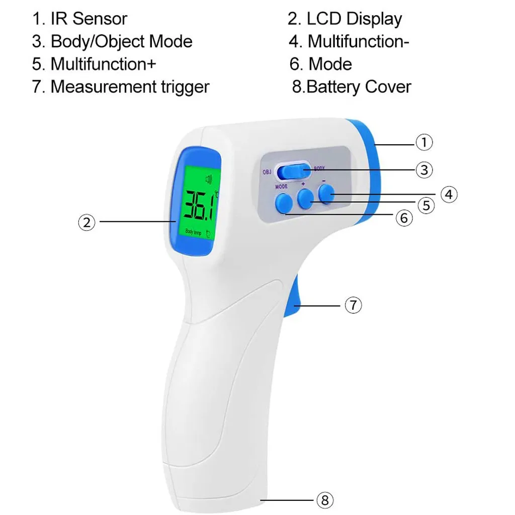 

Digital Forehead Thermometer Non Contact Infrared Thermometer Baby Adult Body Temperature Fever Digital Measure Tool N30