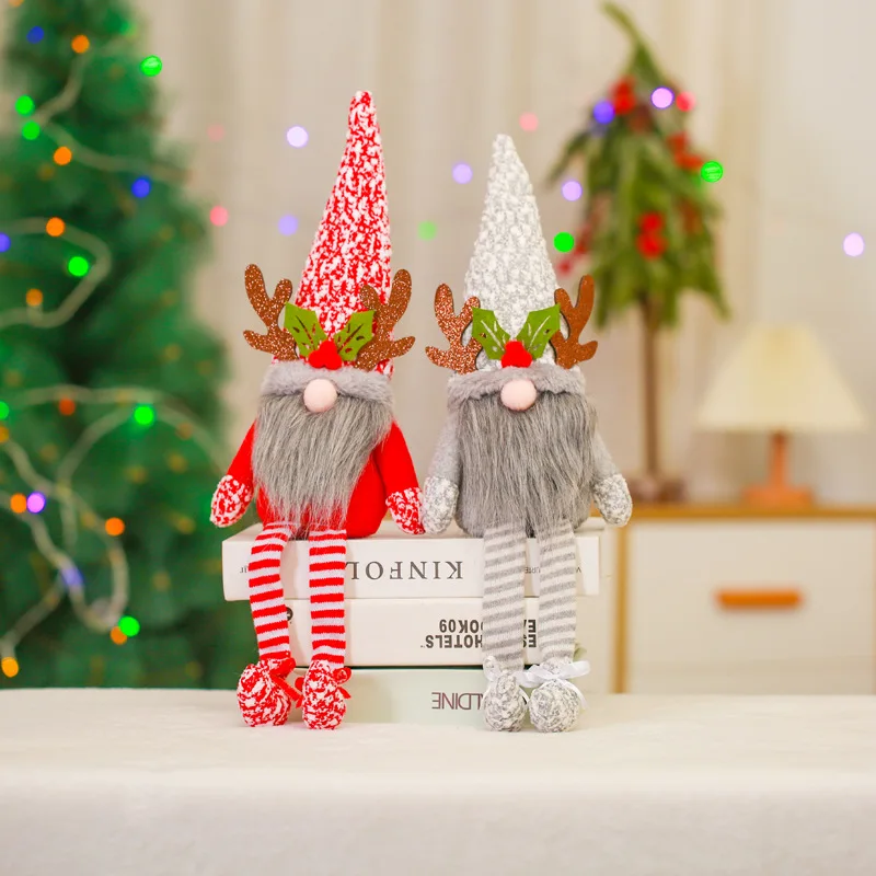 

20 inches Elk Christmas Gnomes faceless dolls for home decorations Plush Stuffed Table Doll Handmade Gnome Gifts Elf Figurine