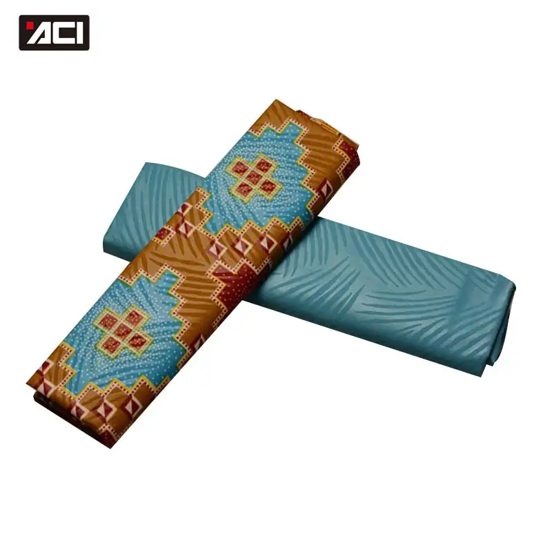19070011 ACI Ghana Kente Ткань 2 ярдов микс простая крашеная африканская ткань Анкара 2 ярдов тиснение узор настоящий воск блок принты ткань - Color: 19070011