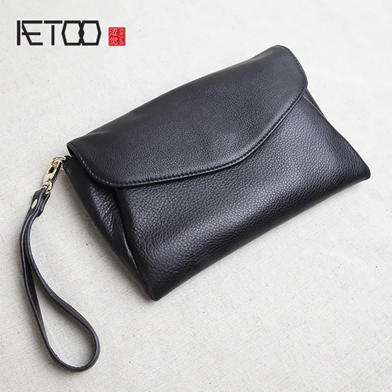 Женская Маленькая кожаная сумка AETOO стильная Наплечная Косынка маленькая