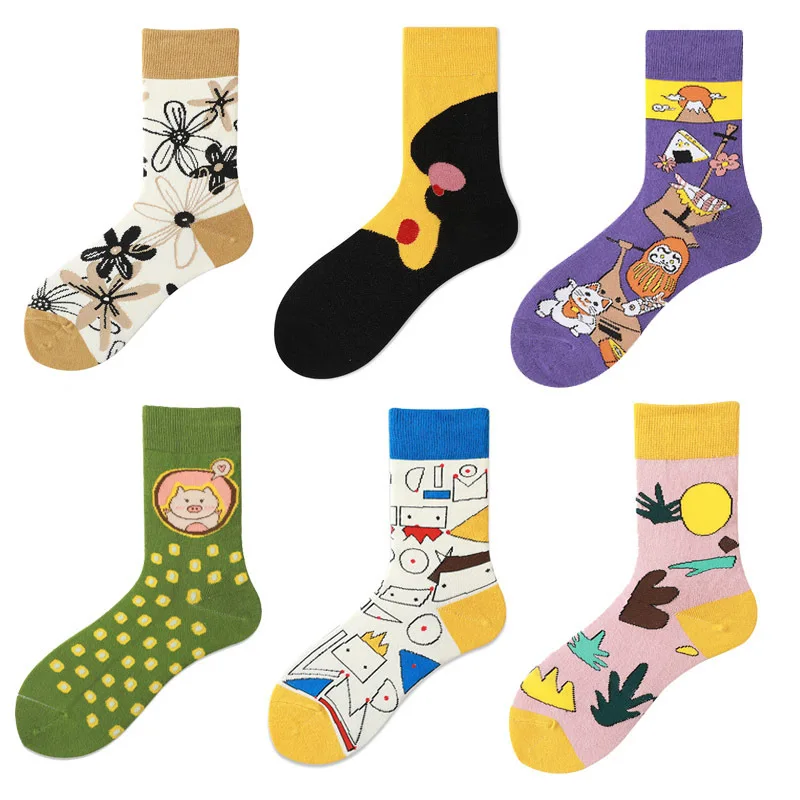 Высокие носки мужские трубы сетчатые красные модели осень и зима милые модные