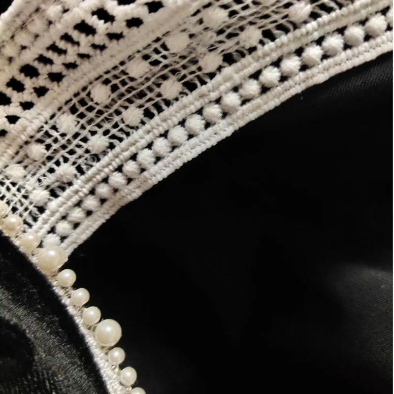 Зимнее французское Ретро винтажное длинное черное платье размера плюс с