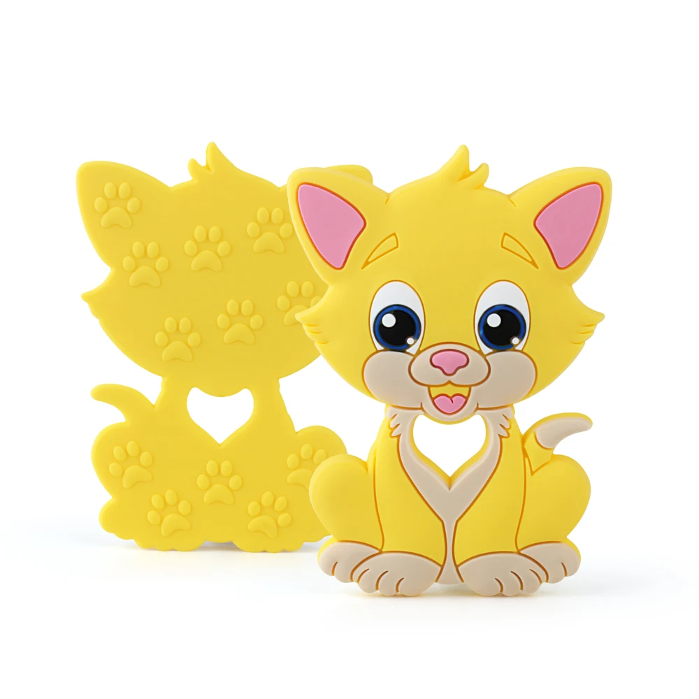 Yellow Keep& Grow 1 шт. Детские Прорезыватели с рисунками грызунов, кошек, силиконовые прорезыватели, сделай сам, прорезыватели, ожерелье, соска, зажим, силиконовые бусины, Товары для малышей - Цвет: Yellow