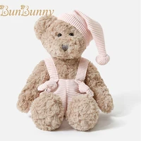 soft huggable teddy bear plush stuffed animal doll lovely shower gift kids birthday gift bear soft doll with cloth overall
