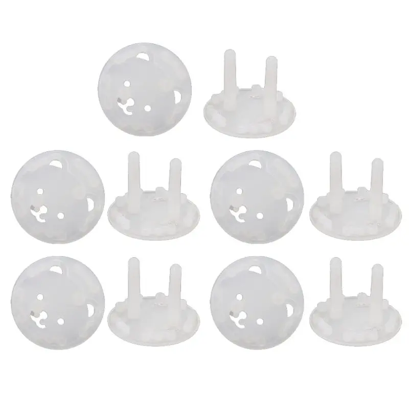 Cubierta de toma de corriente con soporte europeo, Protector de enchufes a prueba de golpes el&eacute;ctricos para Beb&eacute; y Ni&ntilde;o, con 2 orificios, 10 Uds.-2