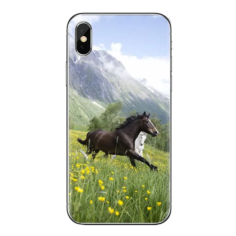 Плакат "Дикие лошади бегут на закате" для iPhone XS Max XR X 4 4S 5 5S 5C SE 6 6S 7 8 Plus Samsung Galaxy J1 J3 J5 J7 A3 A5.