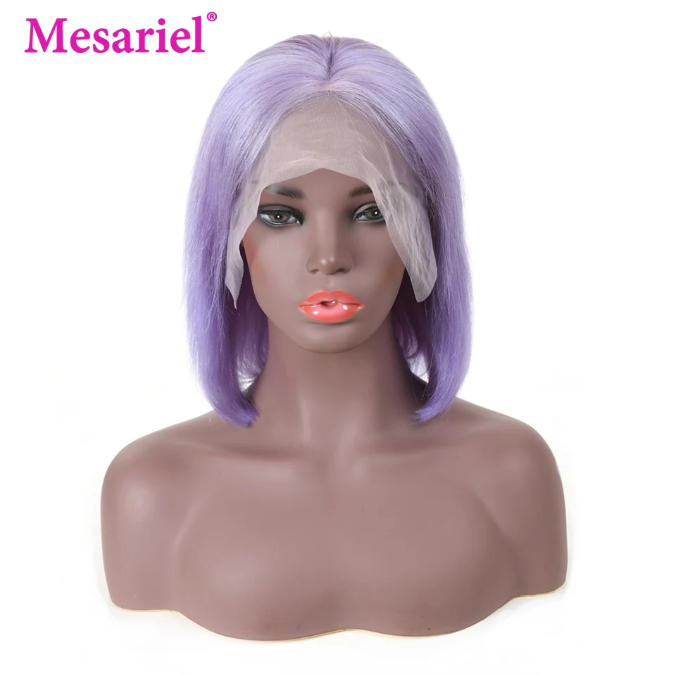 Короткие парики Mesariel Bob на шнурках для черных женщин Remy 13x4 фронте человеческих