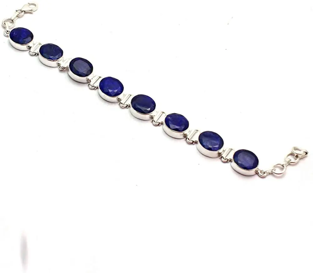 

Genuine Sapphire Bracelet 925 Sterling Silver, 20 cm, GRPB0472