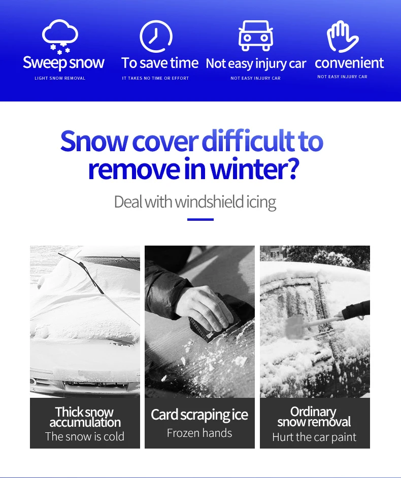 Magical Car Ice Scraper Auto Snow Brush Glass Snow Remover Car Windshield Cleaner Tool Broom Car Wash Accessories Winter Tools