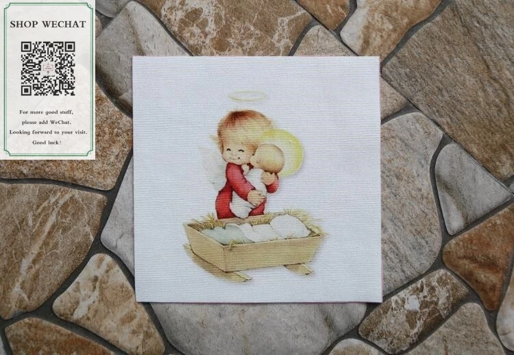 15*15 см милый ангел ручная крашенная Печать Хлопок Холст работа Сделай Сам