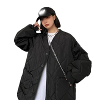 casual baseball uniform jacket women 2021 fashion korean retro outerwear bf harajuku couple black loose jacket female lr1412