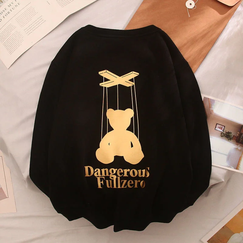 

Men Winter Plus Velvet Thick Sweatshirt Round Neck Harajuku Plus Size Students Trend Male Female Students Couples Joker