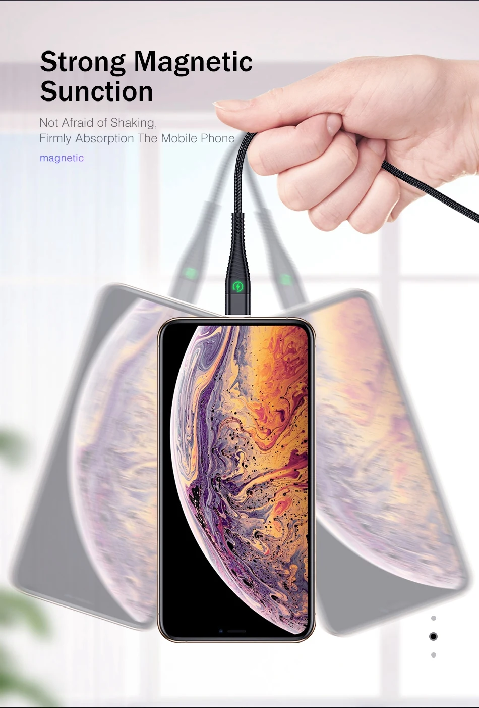 Rock Usb type-C кабель 1 м 2 м светодиодный магнитный кабель для быстрой зарядки для samsung Galaxy S9 S8 Plus Note 9 8 OnePlus 7 Pro зарядный кабель