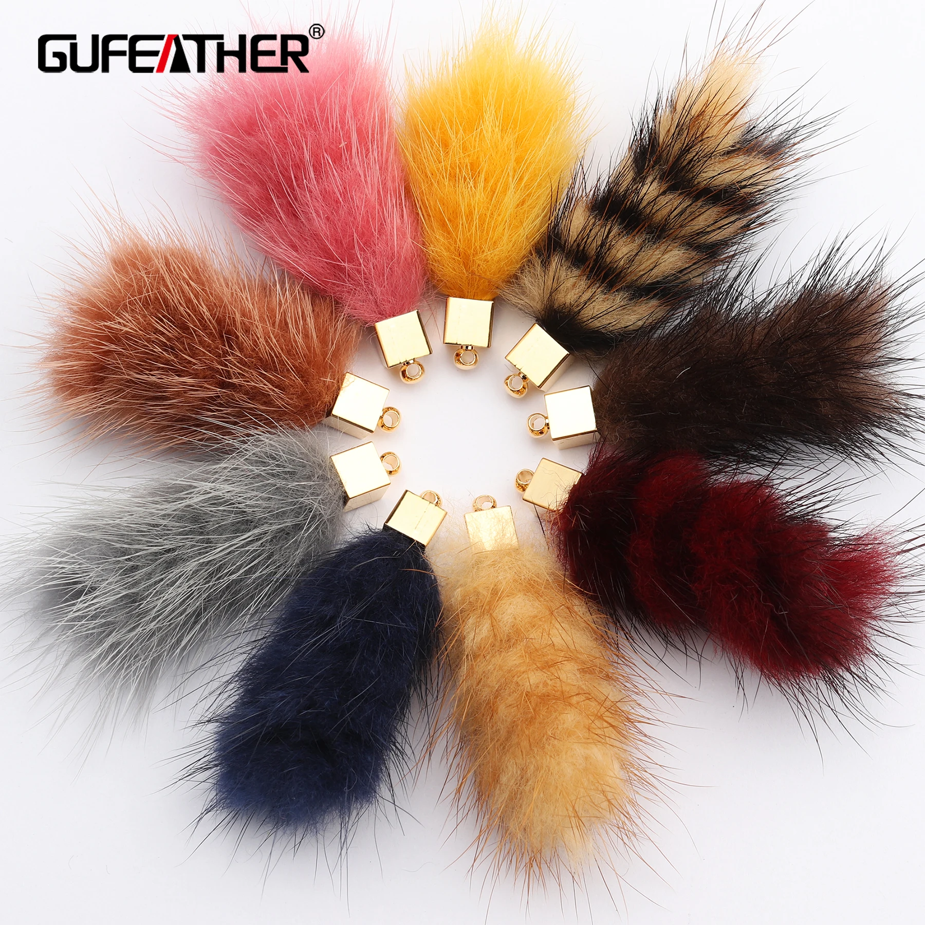 GUFEATHER M522 аксессуары для ювелирных изделий натуральный мех норки ручная работа