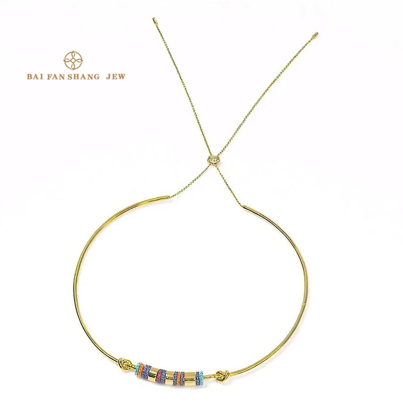 

Fashion Morocco Jewelry New Colorful Adjustable Necklace Gold Bright Small Ring Decoration Female Romantic Luxury Jewelry Gift