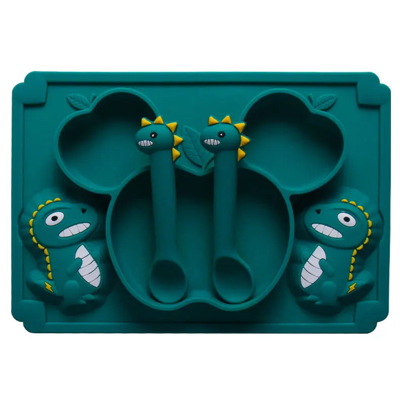 Детская обеденная Тарелка на присоске тарелка в клетку мультяшная пищевая