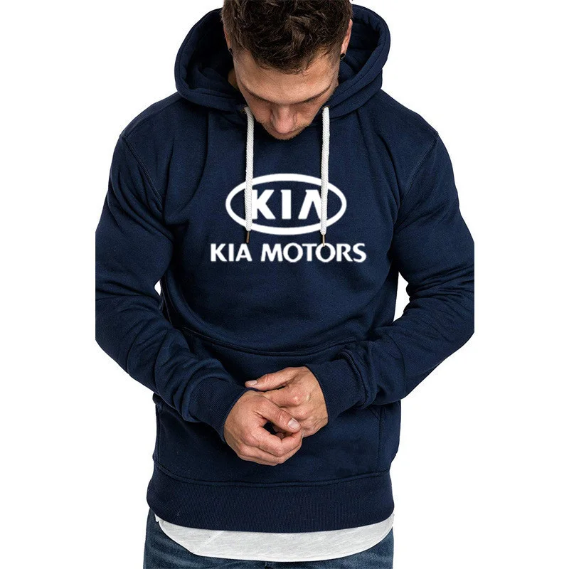 Толстовка мужская с логотипом автомобиля KIA свитшот капюшоном Модный