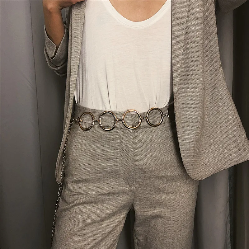 Mamojko Vintage Big Full Circle Waist Chain Personality Gold Color Belt for Women Fashion Dresses Decoration Body Jewelry | Украшения и
