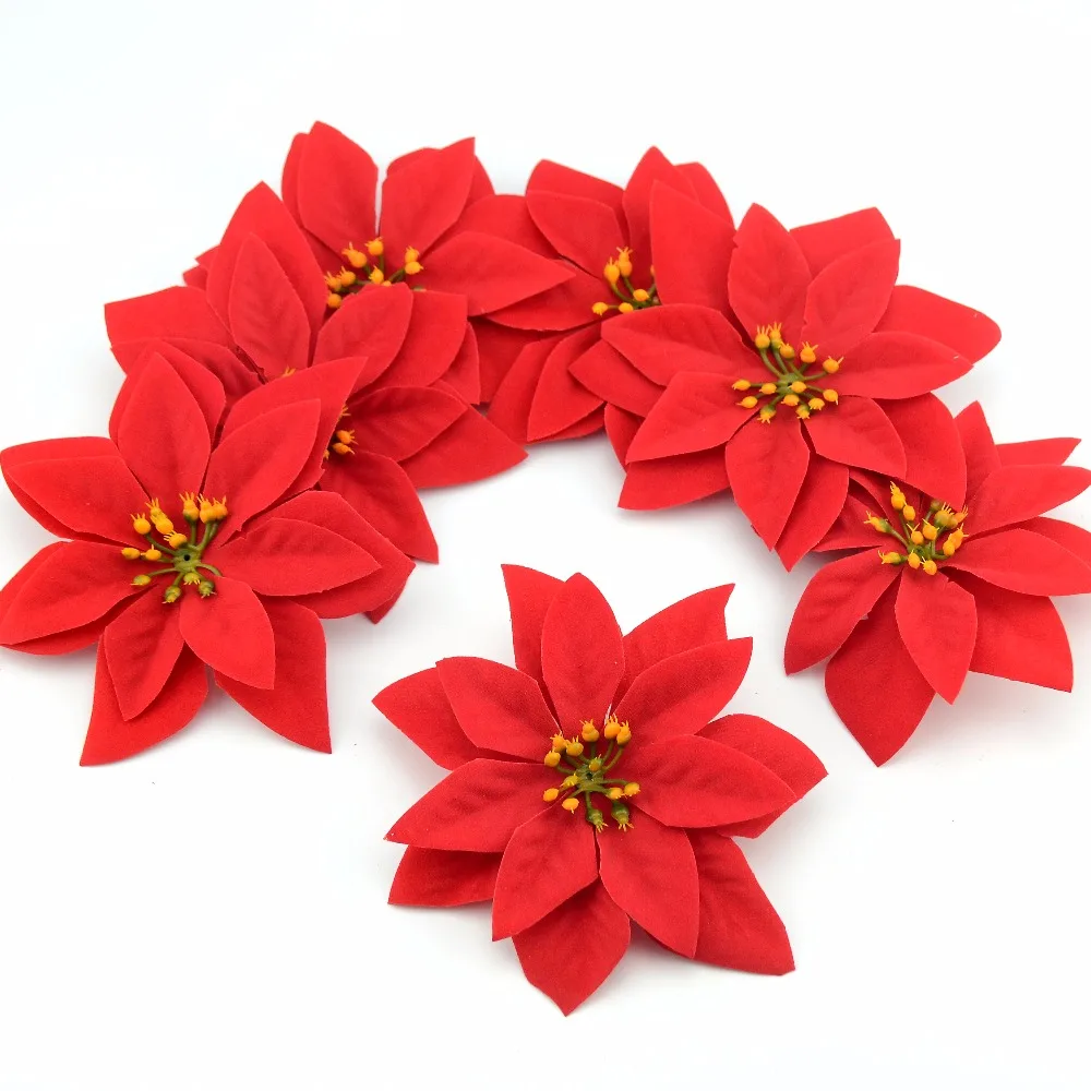

2022 Flannel Large Artificial Rose Flower Heads For Home Wedding Decoration Scrapbooking DIY Christmas Tree Silk Flowers14cm