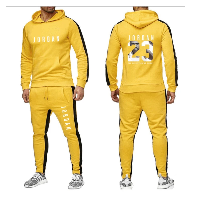 

Men's European and American New Hooded Long Sleeve + Fitness Jogging Casual Sports Pants Set