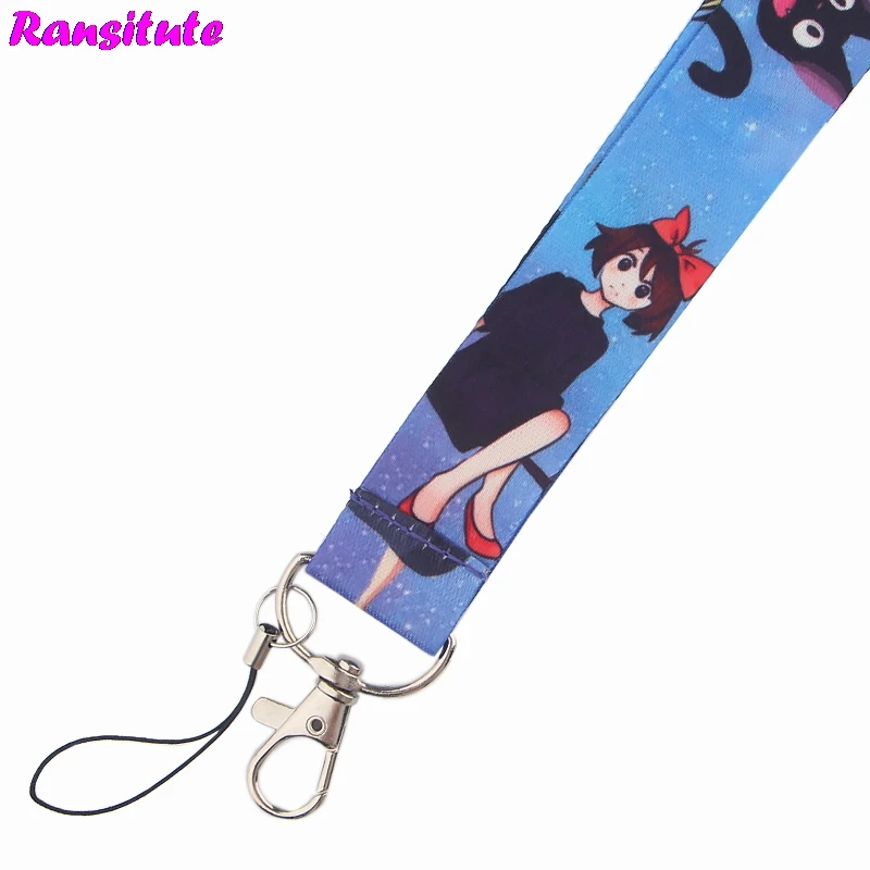 R575 аниме для девочек и принтом Черный кот шнурки многофункциональный мобильный