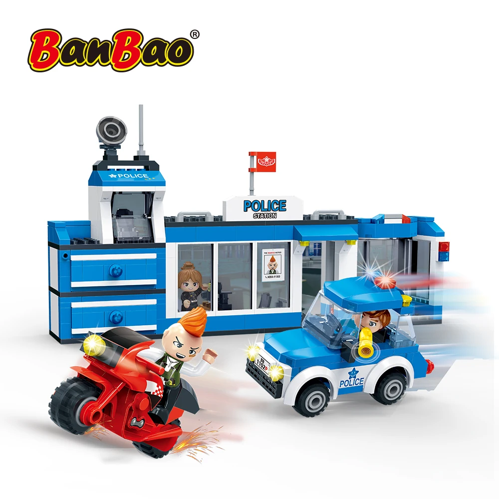 Конструктор полицейский участок BanBao, Классическая модель, город, Канцтовары, кубики, обучающие игрушки для подарков, 7032 - изображение