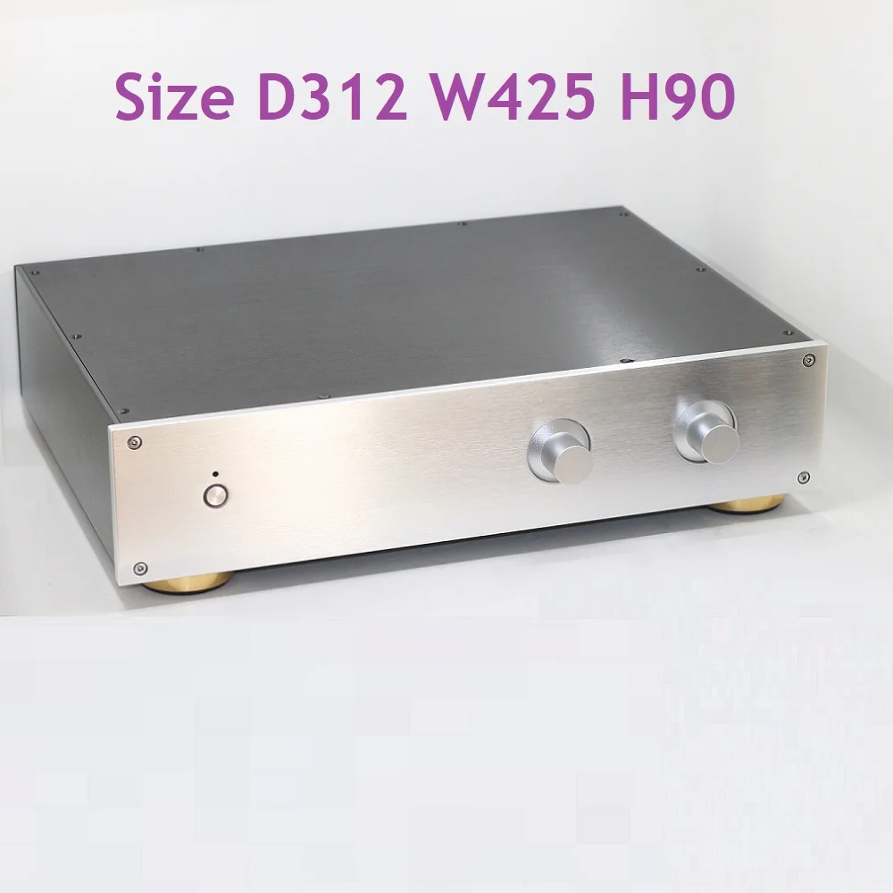 

Чехол из анодированного алюминия для усилителя мощности W425 H90 D312, корпус для самостоятельной сборки, усилитель для наушников с ЦАП, корпус предварительного усилителя