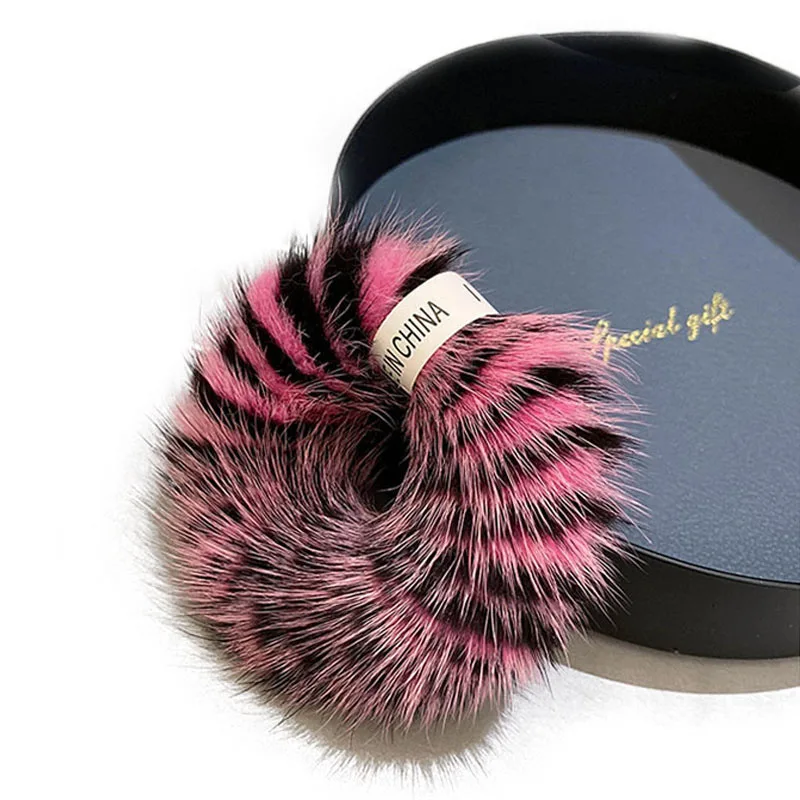 2019 Горячие кожаные аксессуары для волос из норки благородная эластичная лента