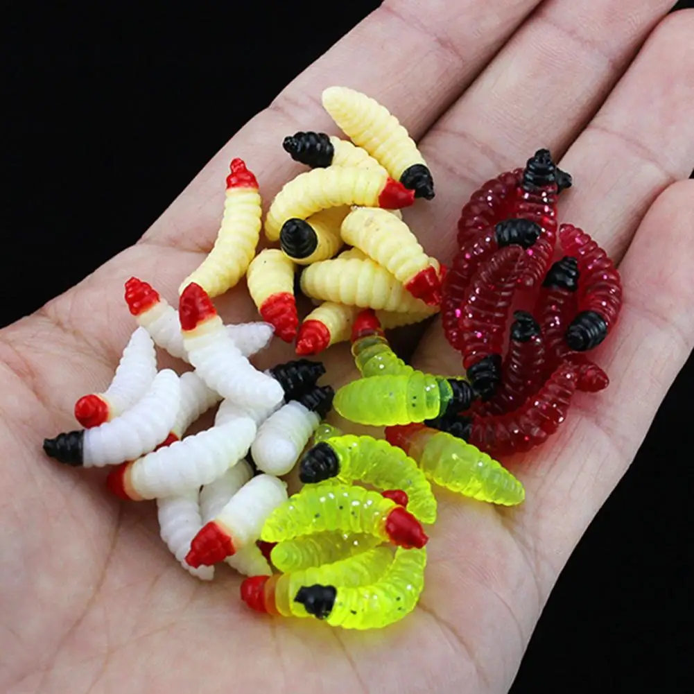 

50Pcs Freshwater Seawater Fishing Tackle Artificial Worm Soft Baits Fish Lures