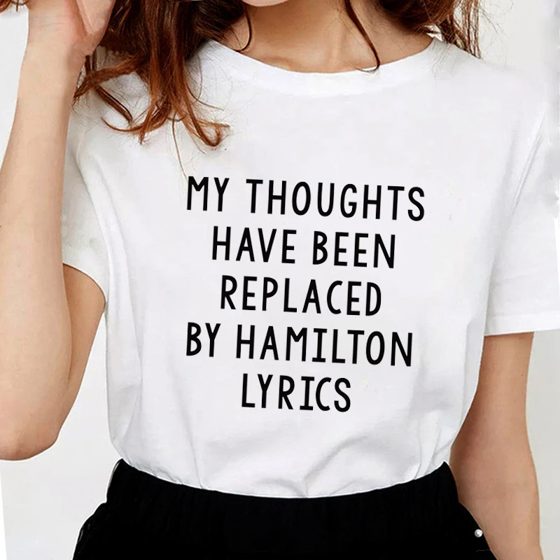 Новая летняя модная женская футболка с надписью «I'm like alexer Hamilton», женские белые топы из мягкого хлопка в стиле Харадзюку с надписями - Цвет: S618