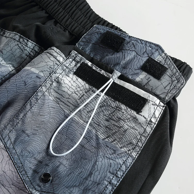 

Summer Casual Beach Shorts Men Exercise Elastic Waist Sim Fit Solid Knee Length Bermudas Personality pattern Shorts