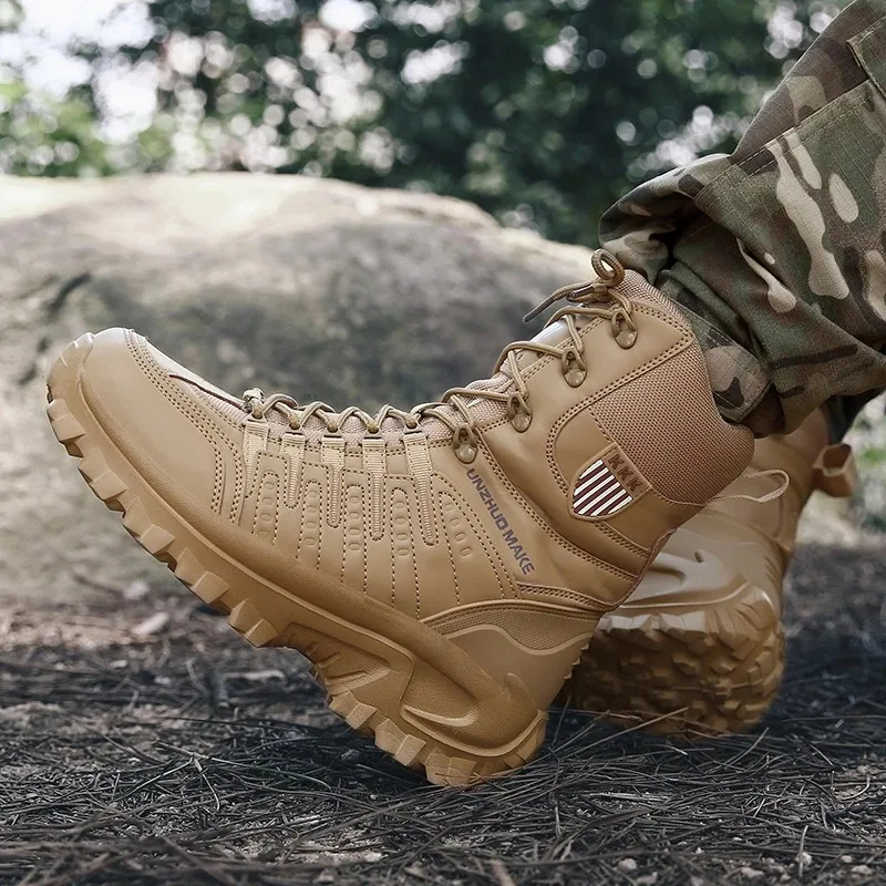 High Quality Brand Military Leather Boots Special Force Tactical Desert Combat Men's Outdoor Shoes Ankle Work Boot |