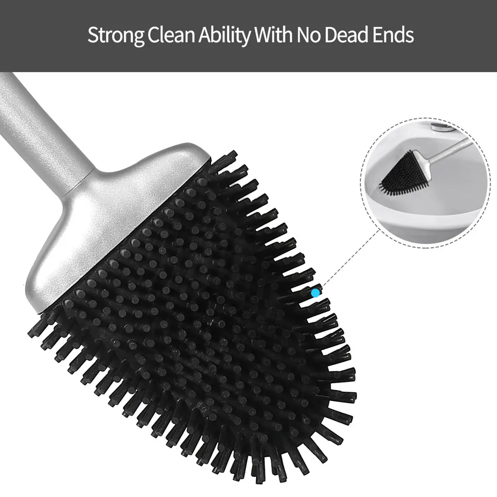 asobeage toilet brushes cleaner with holder set wall mounted flexible soft bristles wc cleaner brush for floor bathroom cleaning free global shipping