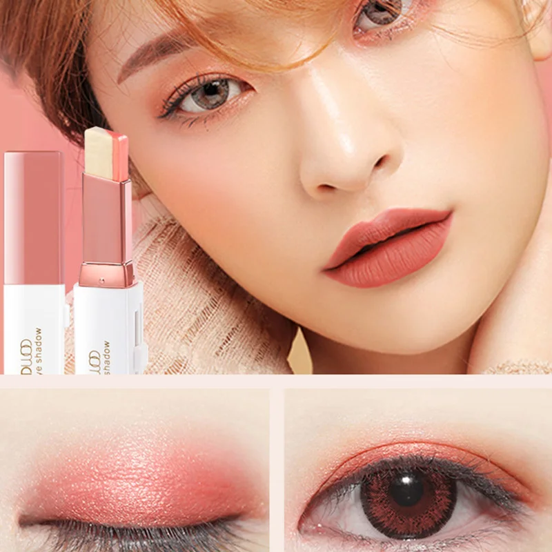 

Lazy Eyeshadow Stereo Gradient Shimmer Double Color Eye Shadow Stick Waterproof Easy to Wear Eye Shadow Makeup TLSM