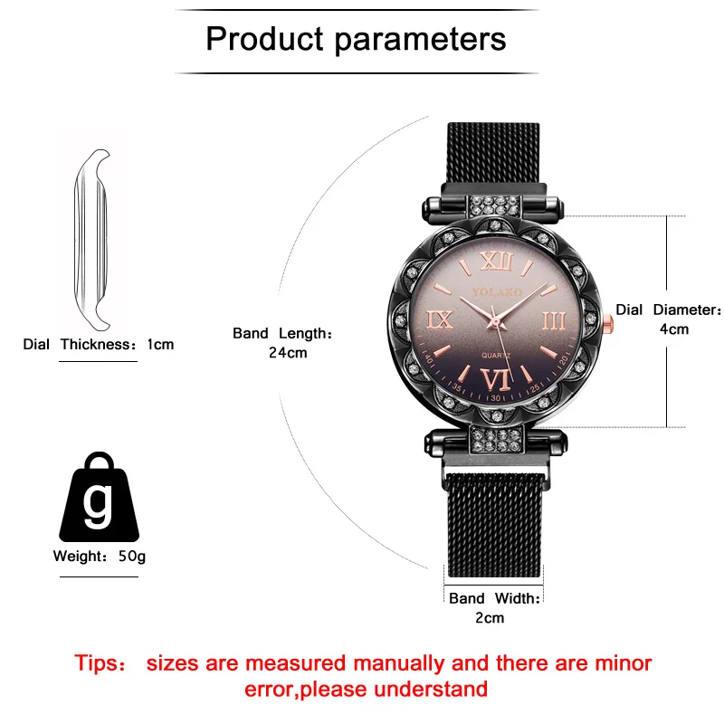 WJ 8755 новинка Роскошные Топ бренд стразы часы для женщин магнитные с бриллиантом