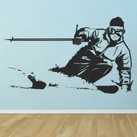 Skiing Extreme Sports Wall Sticker Skiing Athletes Bedroom Decor Vinyl Wall Decals Removable Boys Room Decoration Wallpaper Z716