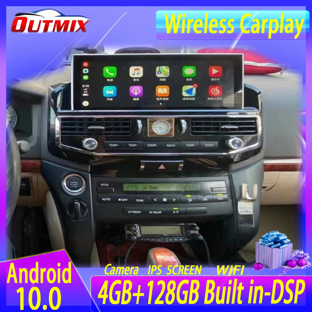 Android 10 128 Гб новый стиль для Toyota Land Cruiser LC200 VX GX VXS 5700 08-15 Tesla Радио мультимедийный