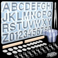 number alphabet silicone moulds for resin making molds personalized keychains pendants diy jewelry teaching tools