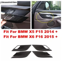 carbon fiber look car door safety lock panel cover trim abs interior accessories for bmw x5 f15 2014 2019 x6 f16 2015 2019
