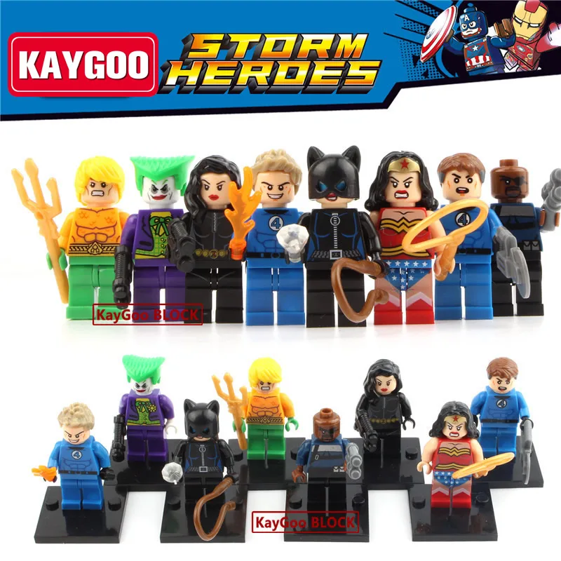 NO.051 058 Aquaman Mister Fantastic Cat woman The joker Nick Fury Woder индивидуальная фигурка супер герой