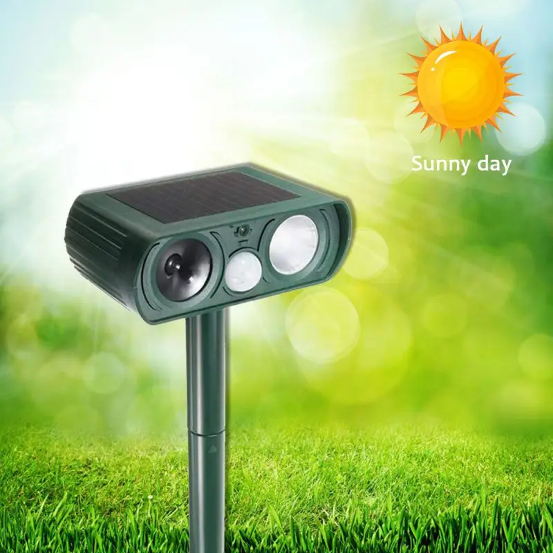 

Outdoor Waterproof Solar Power Ultrasonic Rats Birds Snakes Dog Cat Mice Ultrasonic Animal Repeller For Garden & Yard