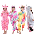 Детские пижамы-кигуруми в виде единорога, детские пижамы-комбинезоны в виде животных, детский зимний костюм для мальчиков и девочек, единорог