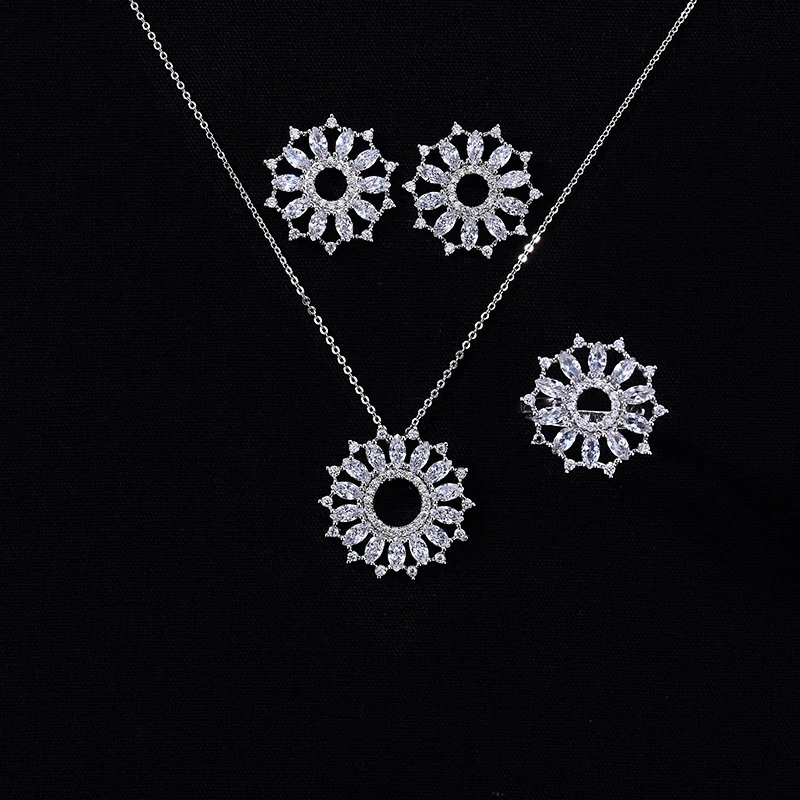 Комплект ювелирных изделий HADIYANA элегантное очаровательное женское свадебное