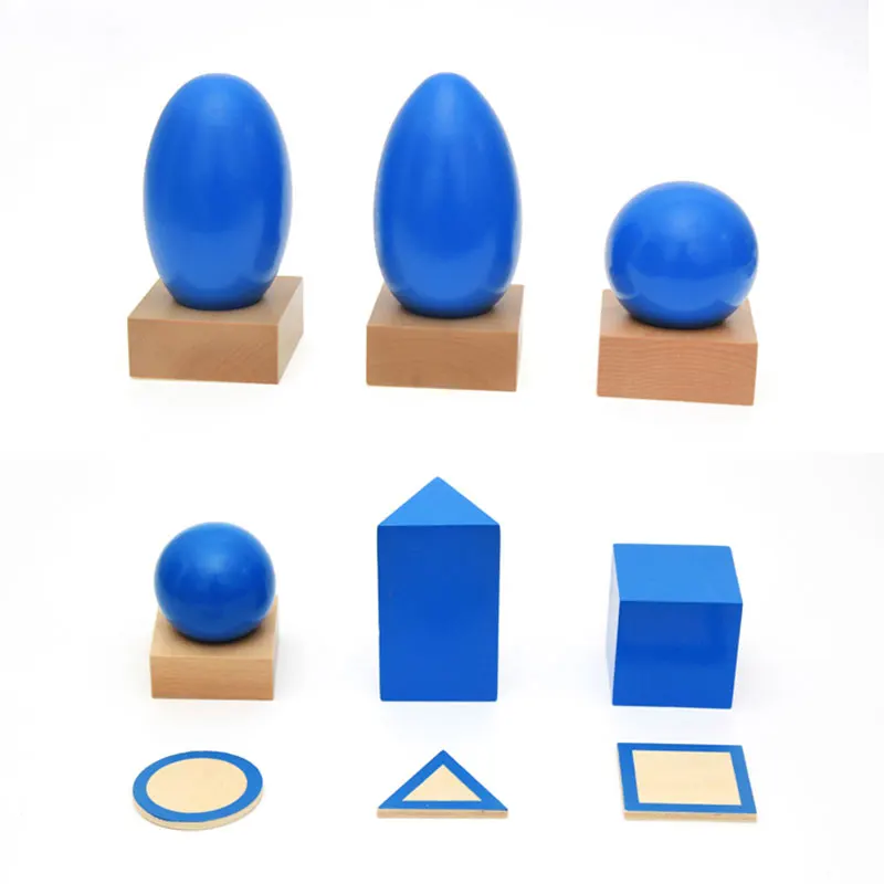 Montessori Geometric Solids 3d Shaps Teaching Materials Homeschool Supplies Educational Wooden Toys Early Learning Math | Игрушки и