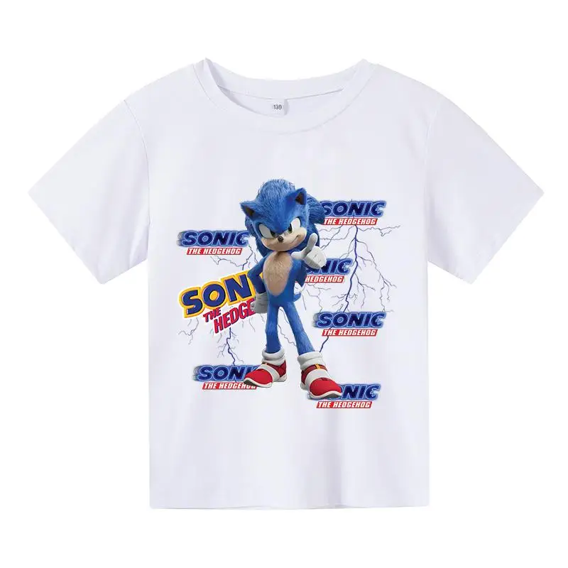 

Summer Children's Cartoon Anime Hedgehog Cotton Kids t-shirt Short-Sleeved Boys and Girls Casual Cute T-shirt Baby tee Tops