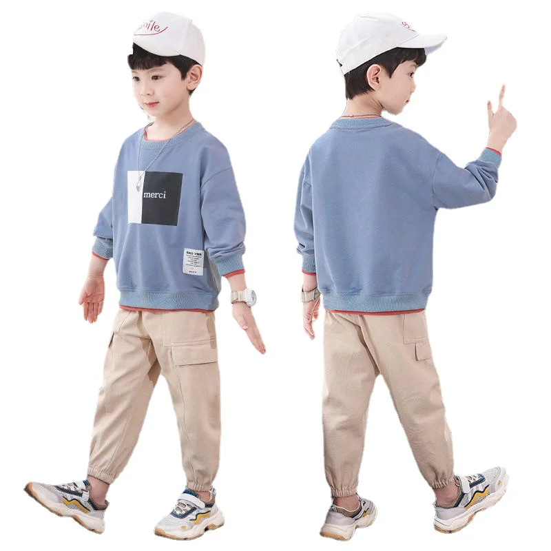 

Kids Sets Boys' Sport Suit 2021 New Children's Spring and Autumn Tide Boys' Sweater +pant Two-piece Set 3-6 7 8 9 10 12 Ages