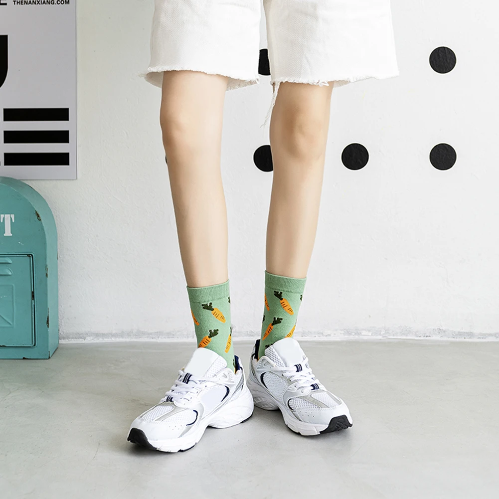 

Cute Printed Cotton Socks spring Autumn Women Soft Warm Elastic Comfortable Sock Pile Heap Socks skarpetki damskie#38