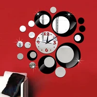 3d mirror effect acrylic wall clock diy home decor art watch for bedrooom living room self adhesive wallpaper modern dot sticker